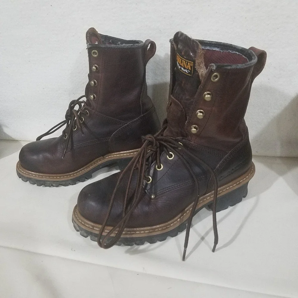 Carolina Work Boots‎ Brown Leather Lace Up Oil Resistant Mens Size 9